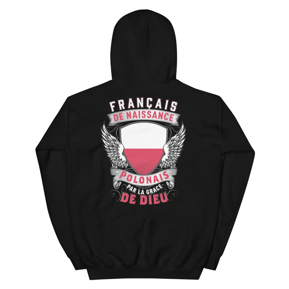 Sweatshirt Pologne noir - Français de naissance, Polonais par grâce