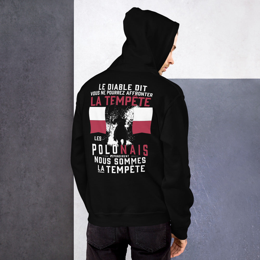 Sweatshirt Pologne noir dos - Les Polonais répondirent : tempête