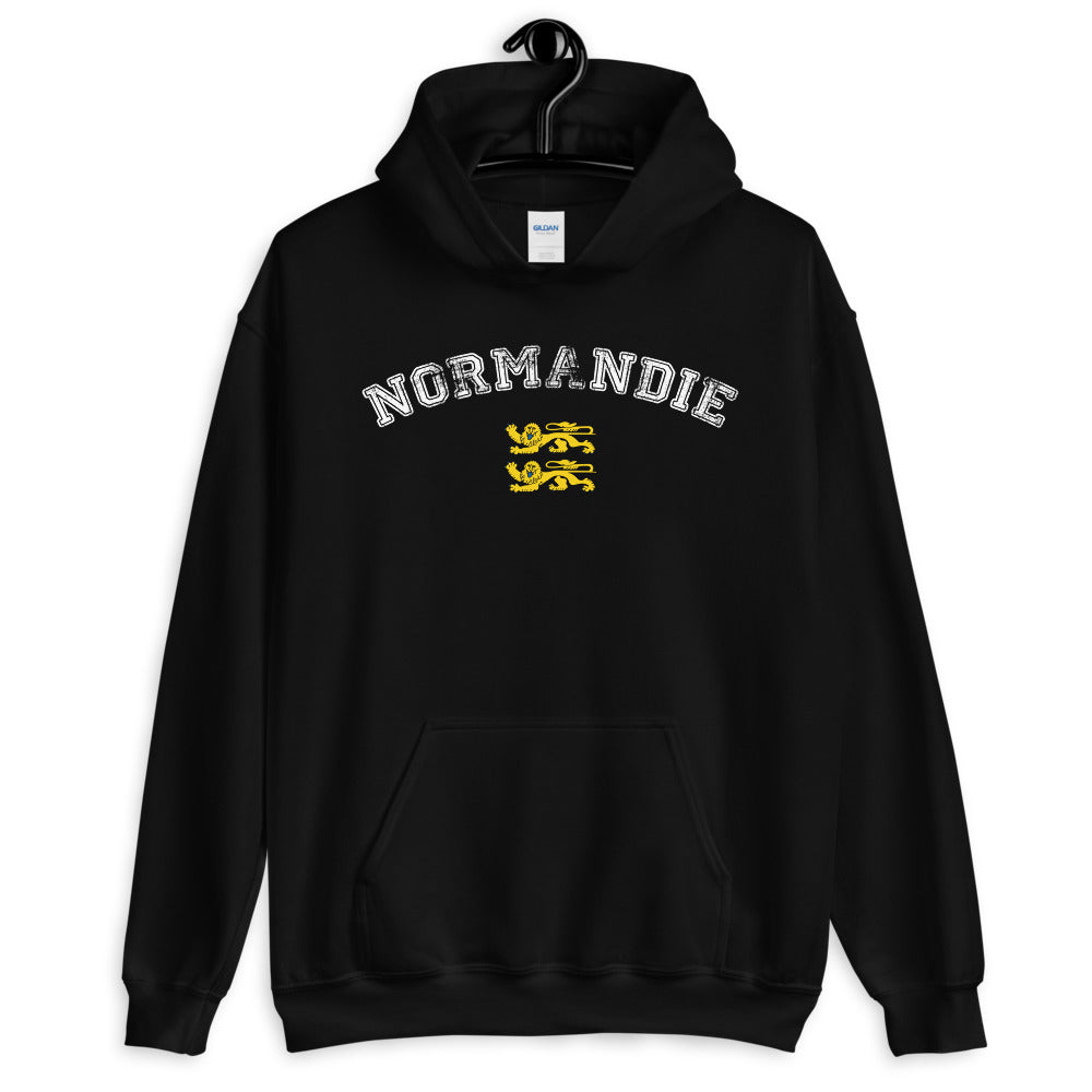 Sweatshirt Normandie bleu marine - effet American College délavé