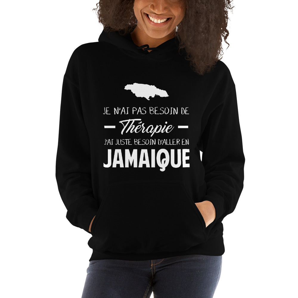 Sweatshirt Jamaïque noir dos - Je n'ai pas besoin de thérapie