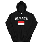 Alsace - Sweatshirt à capuche avec drapeau de l'Alsace Rot un Wiss