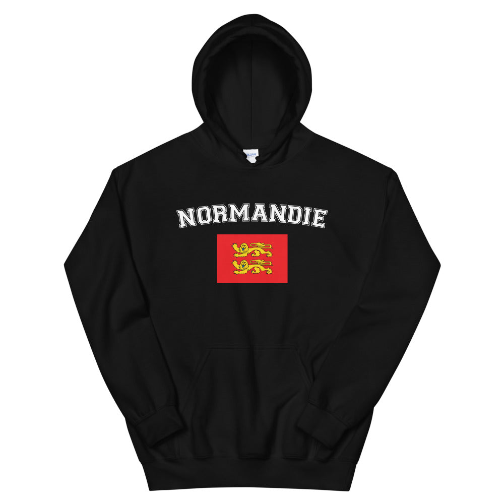 Sweatshirt Normandie noir - Drapeau aux deux Léopards