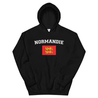 Thumbnail for Sweatshirt Normandie noir - Drapeau aux deux Léopards