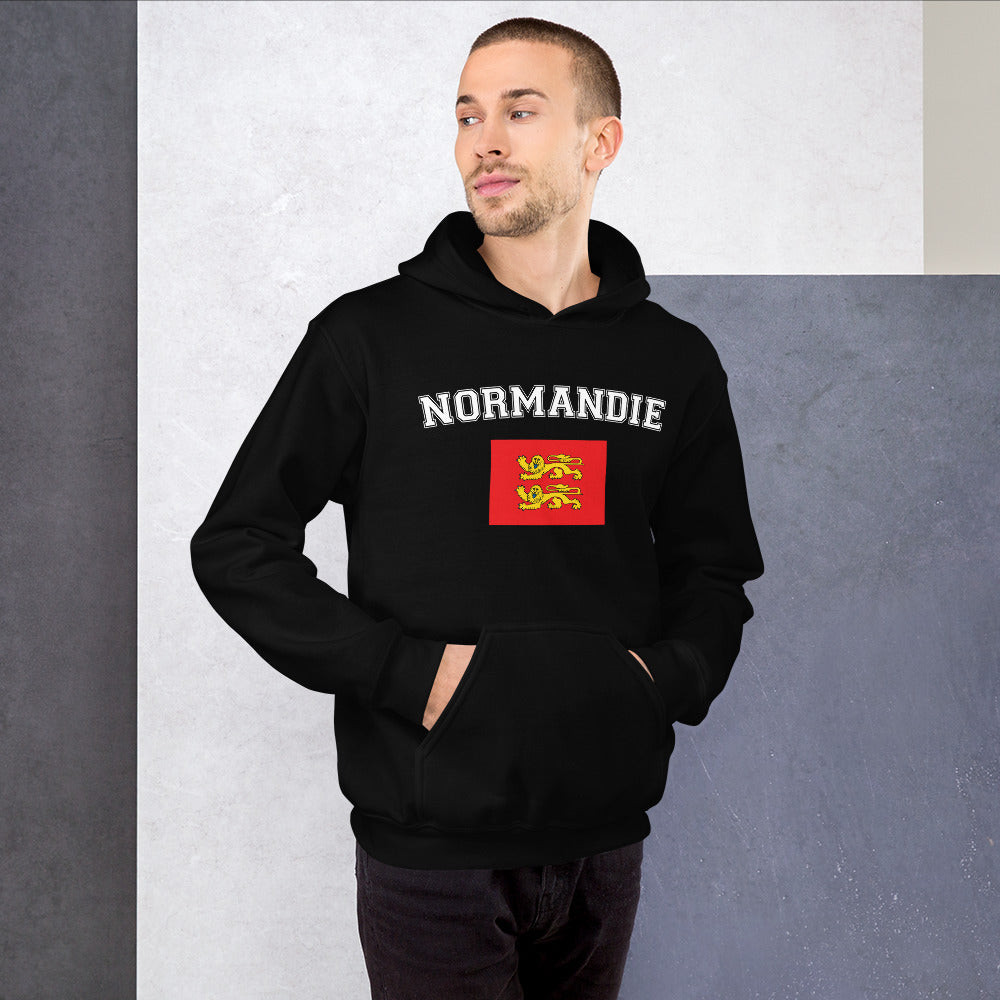 Sweatshirt Normandie bleu marine - Drapeau aux deux Léopards