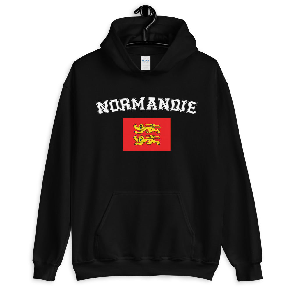 Sweatshirt Normandie bleu marine dos - Drapeau aux deux Léopards