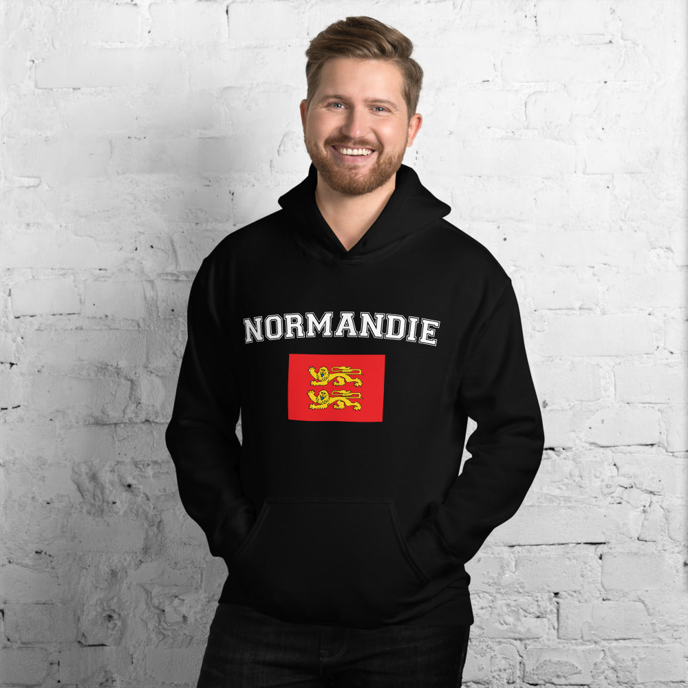 Sweatshirt Normandie bordeaux - Drapeau aux deux Léopards