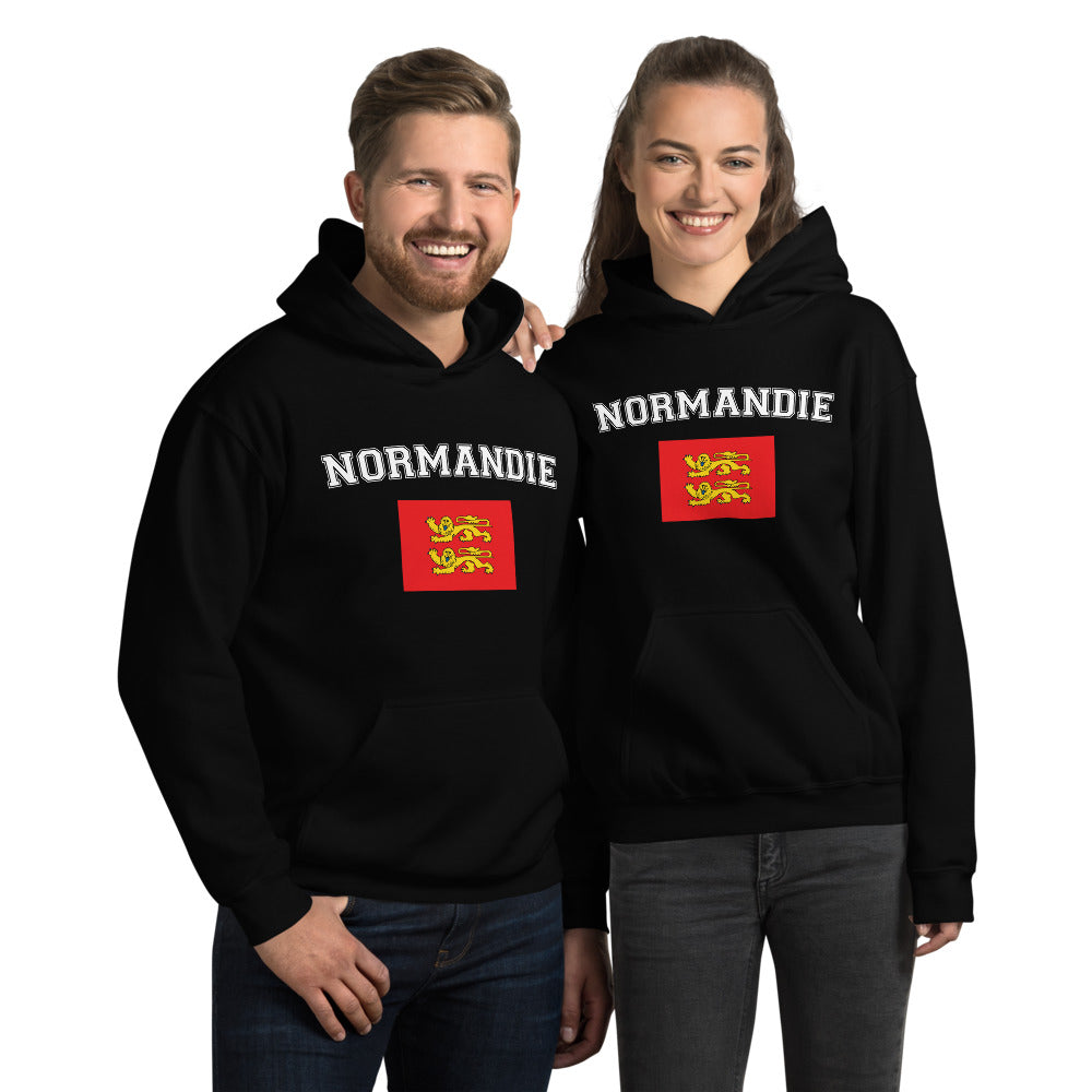 Sweatshirt Normandie rouge - Drapeau aux deux Léopards