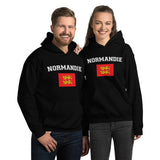 Normandie - Sweatshirt à capuche avec drapeau de la Normandie aux deux Léopards