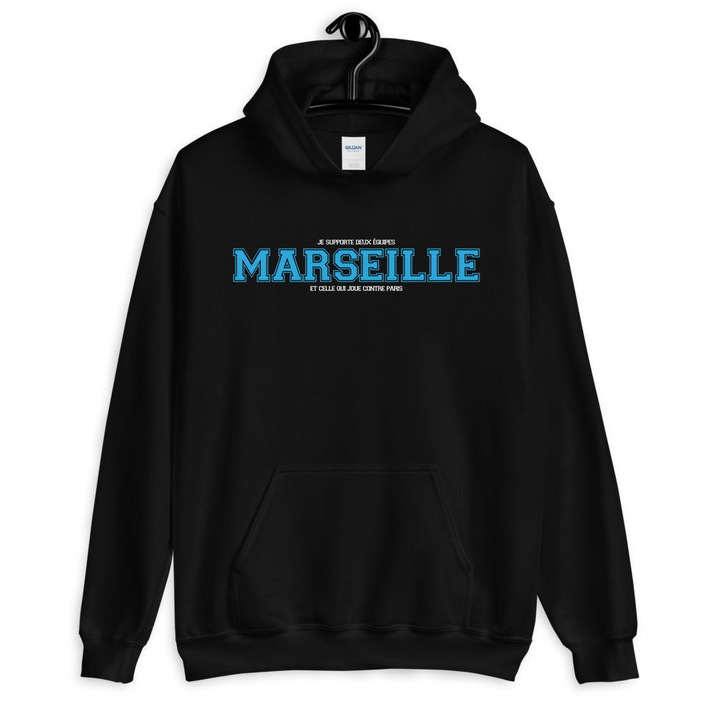 Sweatshirt Marseille bleu marine dos - Deux équipes, une passion
