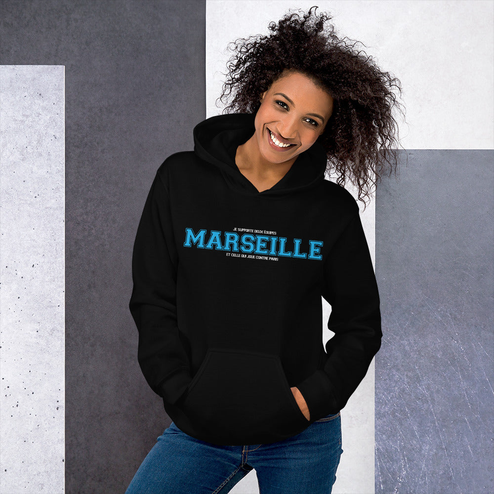 Sweatshirt Marseille bordeaux dos - Deux équipes, une passion
