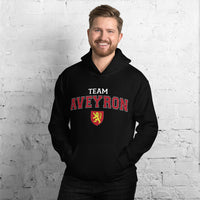 Thumbnail for Sweat à capuche Aveyron bleu marine - blason et écriture universitaire