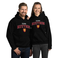 Thumbnail for Sweat à capuche Aveyron bordeaux - blason et écriture universitaire