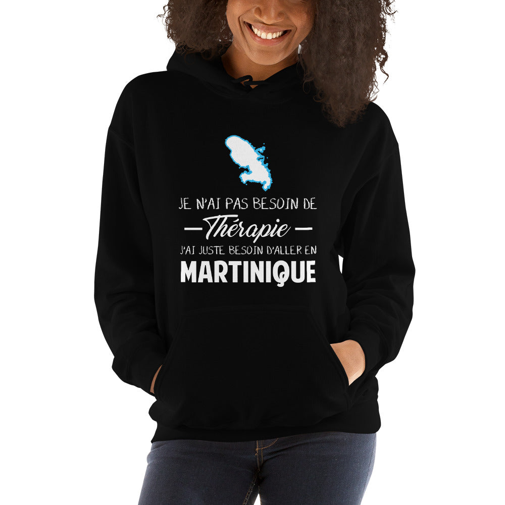 Sweat à capuche Martinique bordeaux - J'ai juste besoin d'aller en Martinique