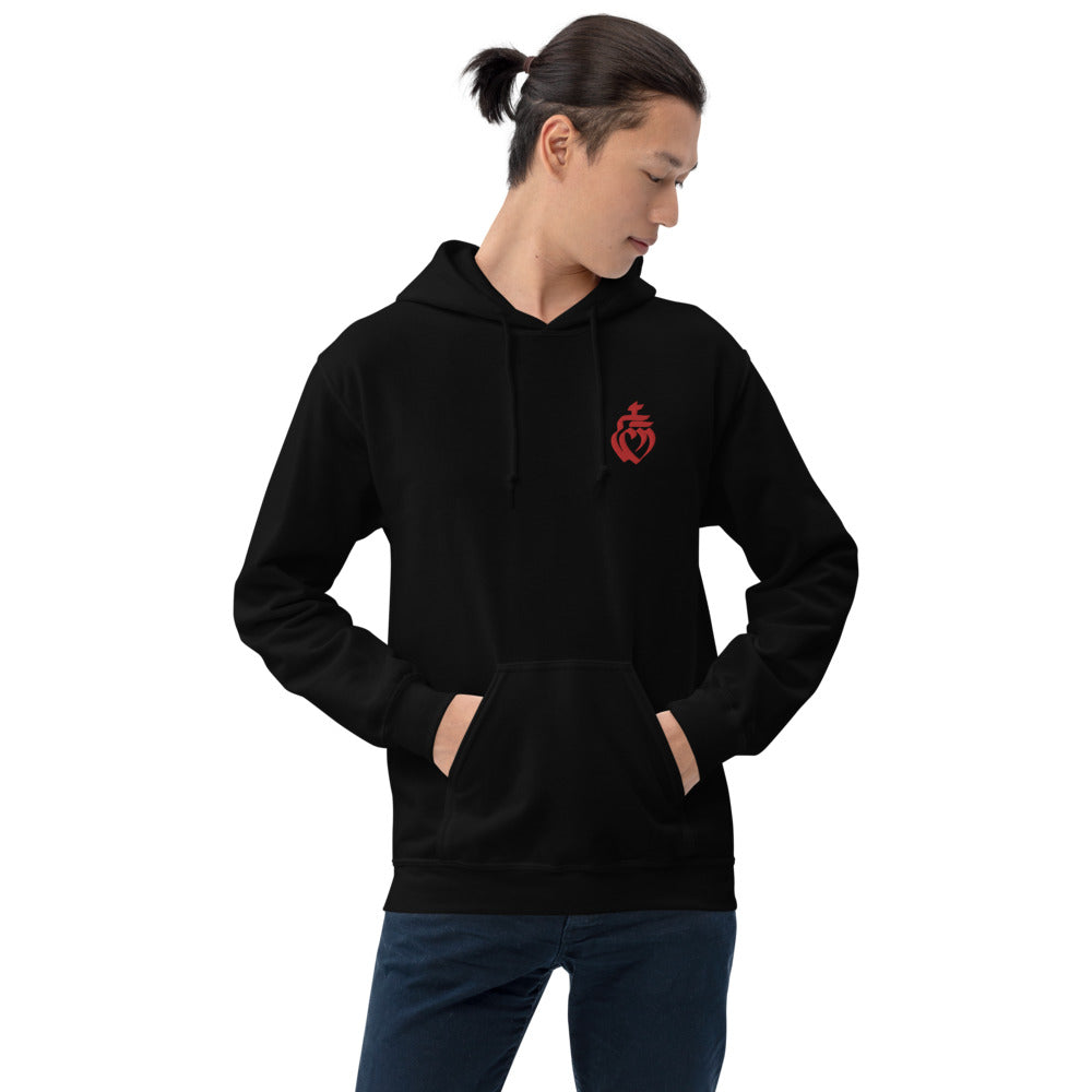 Sweat à capuche Vendée bordeaux - Broderie cœur vendéen