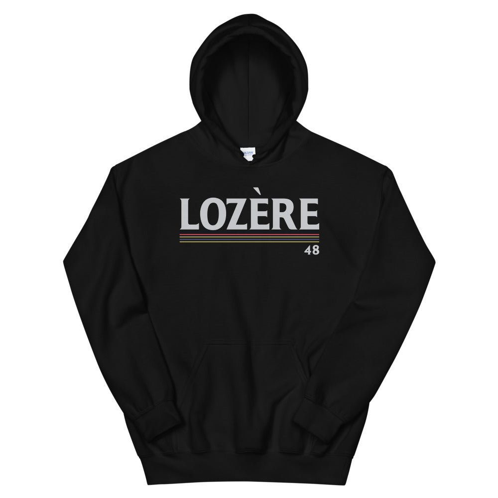 Sweat à capuche Lozère noir - Confort vintage et local