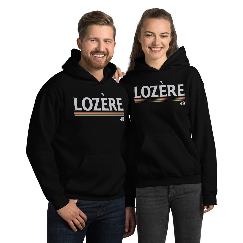 Sweat à capuche Lozère gris foncé chiné - Confort vintage et local