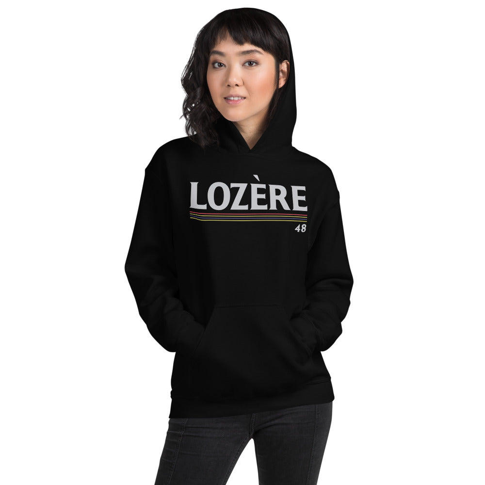 Sweat à capuche Lozère bleu marine - Confort vintage et local