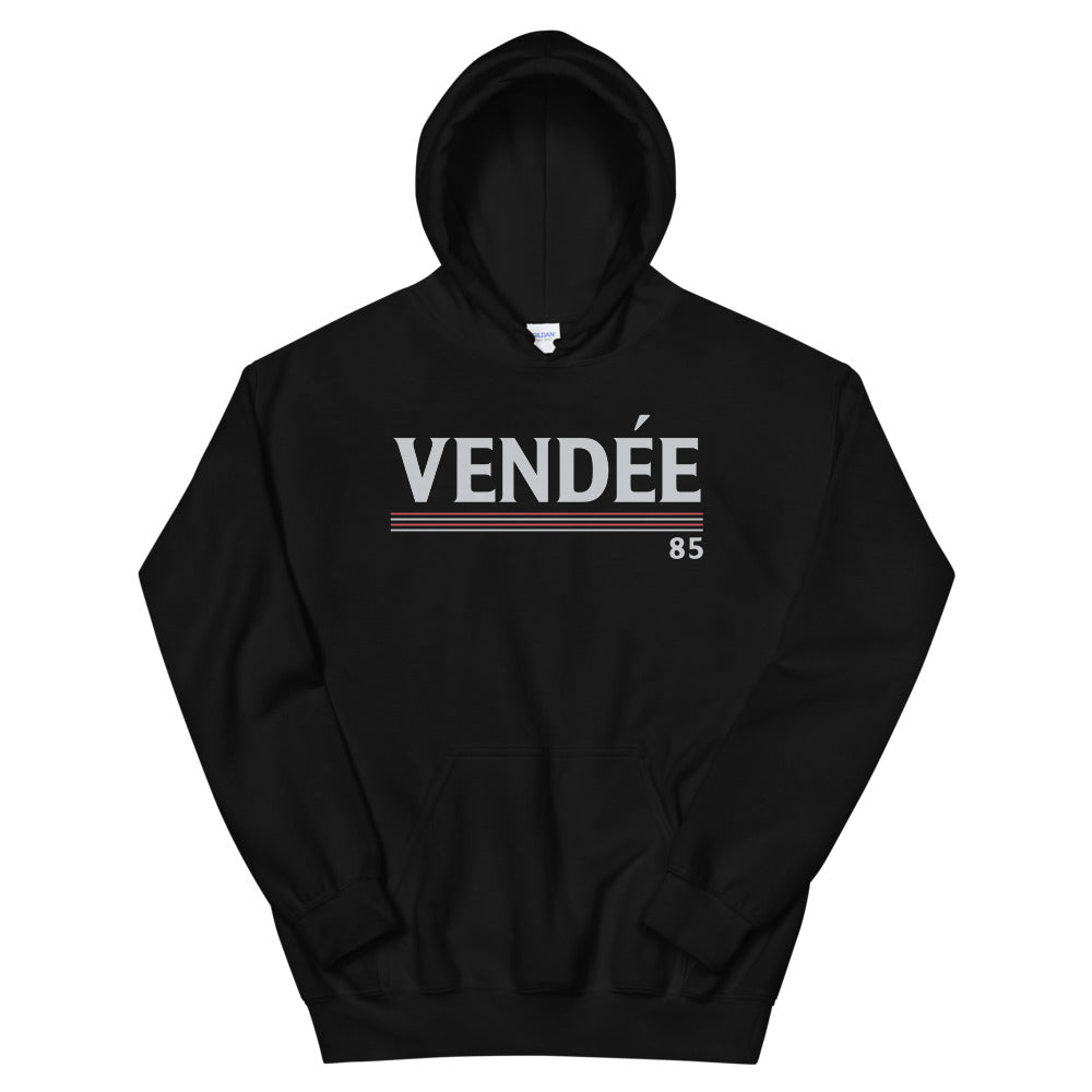 Sweat à capuche Vendée noir - Confort et style vintage