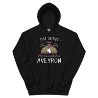 Thumbnail for Sweat à capuche Aveyron noir - J'ai suivi mon cœur