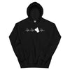 Sweat à capuche Aveyron noir - Battement de coeur carte