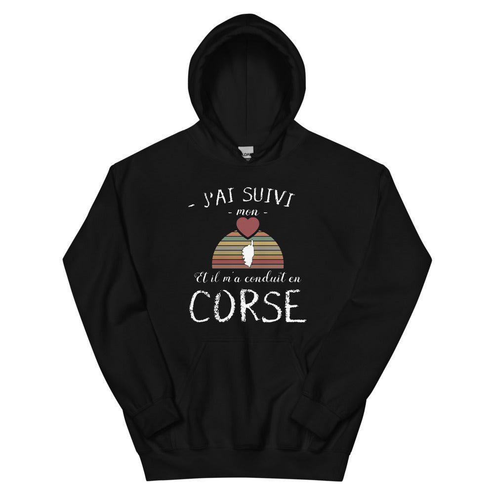 Sweatshirt Corse noir - J'ai suivi mon cœur