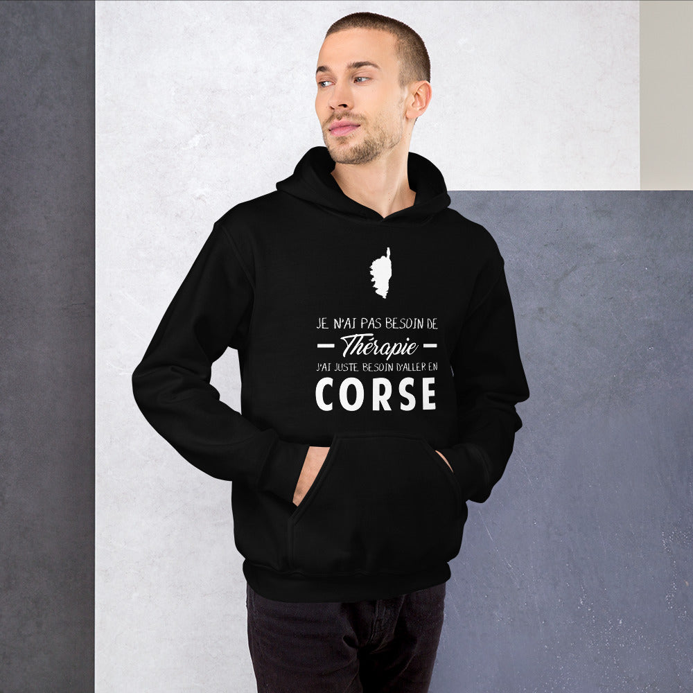 Sweatshirt Corse bordeaux - Pas besoin de thérapie, carte humoristique