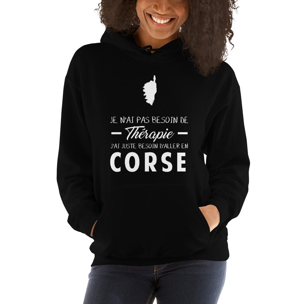 Sweatshirt Corse vert militaire - Pas besoin de thérapie, carte humoristique