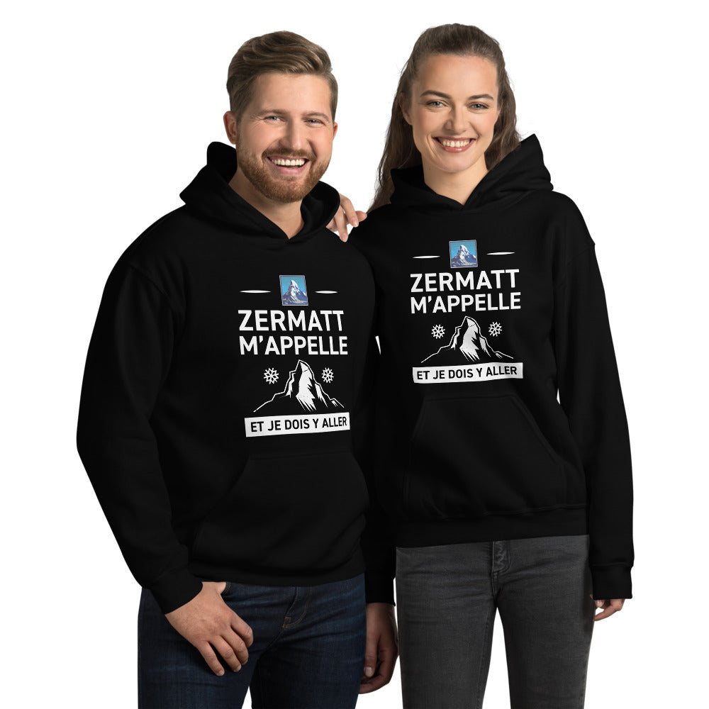 Zermatt m'appelle et je dois y aller - Valais - Sweatshirt à capuche standard