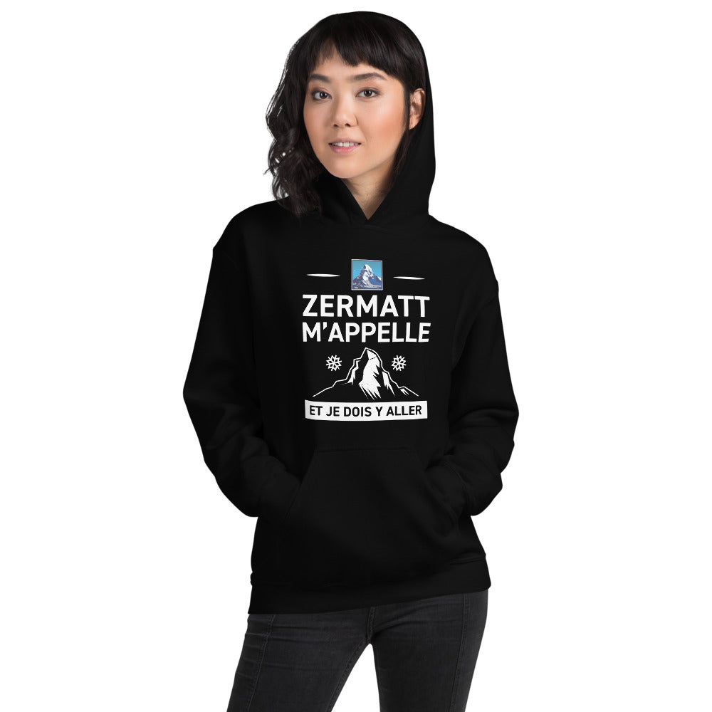 Zermatt m'appelle et je dois y aller - Valais - Sweatshirt à capuche standard