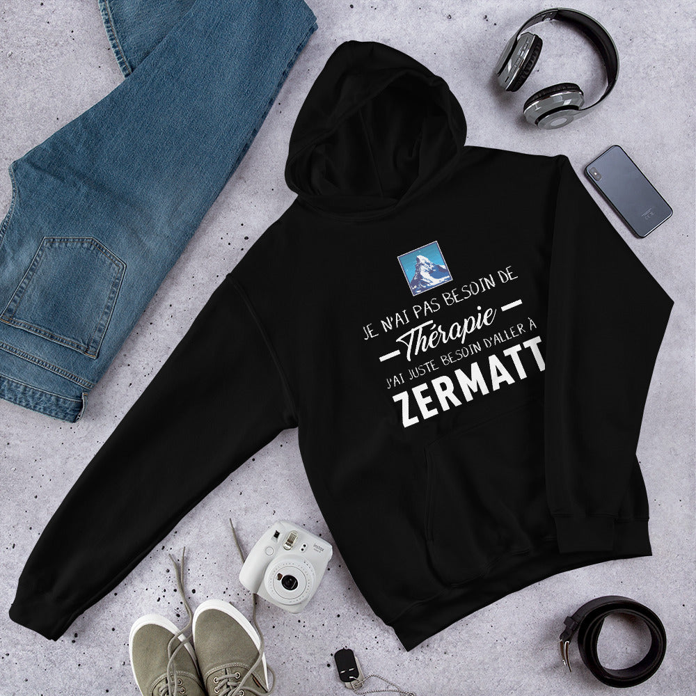 Sweatshirt Valais bleu - Pas besoin de thérapie, un clin d'œil