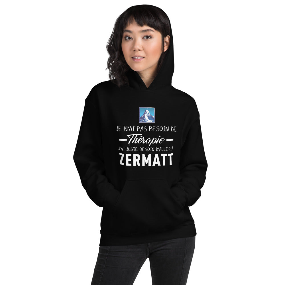 Sweatshirt Valais bleu marine - Pas besoin de thérapie, un clin d'œil