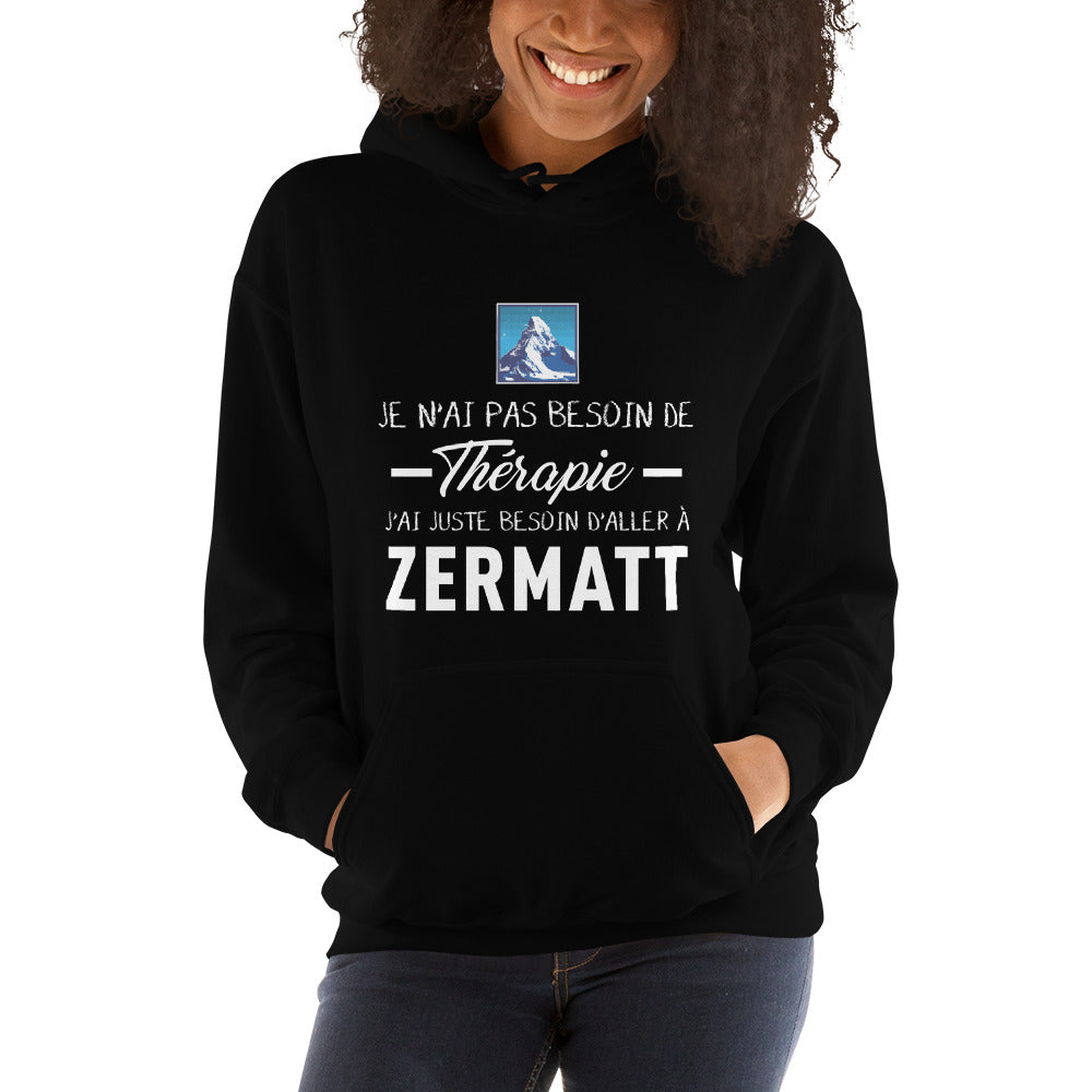 Sweatshirt Valais beige - Pas besoin de thérapie, un clin d'œil