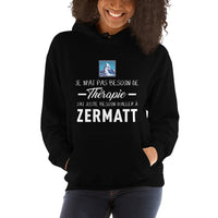 Thumbnail for Sweatshirt Valais beige - Pas besoin de thérapie, un clin d'œil