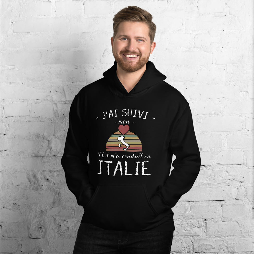 Sweatshirt Italie bleu marine dos - J'ai suivi mon cœur