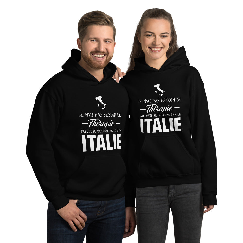 Sweatshirt Italie bleu marine dos - Je n'ai pas besoin de thérapie