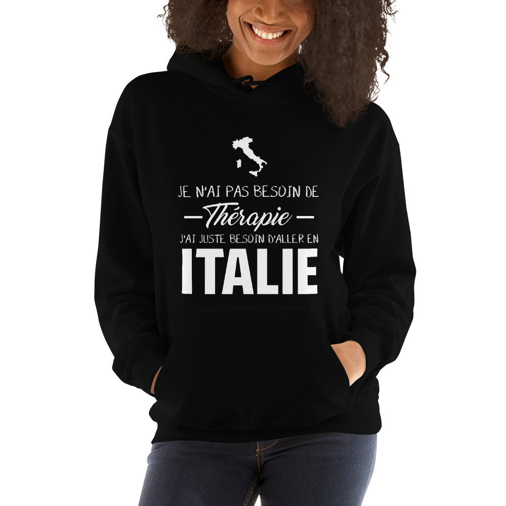 Sweatshirt Italie vert militaire dos - Je n'ai pas besoin de thérapie