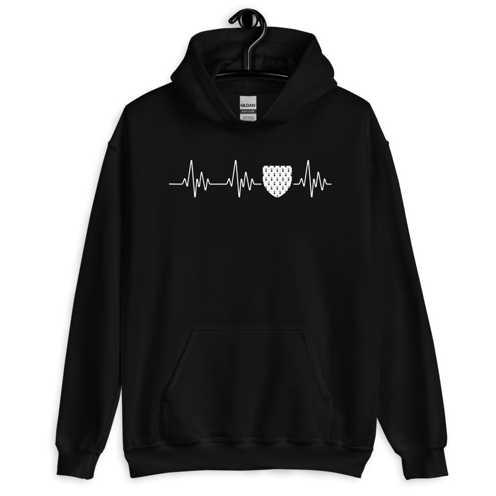 Battement de coeur blason de Bretagne - Sweatshirt à capuche standard