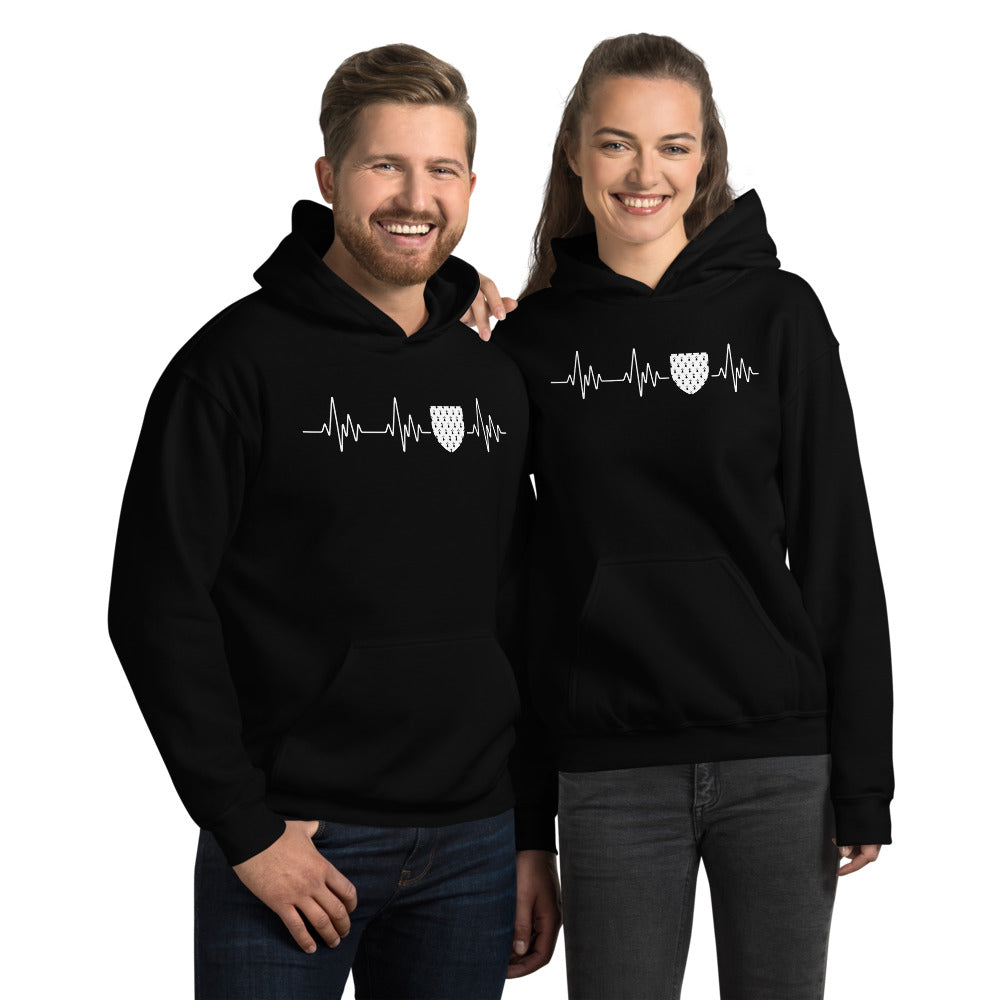 Battement de coeur blason de Bretagne - Sweatshirt à capuche standard