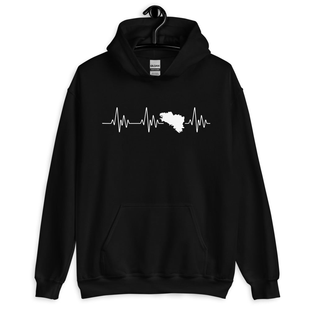 Battement de coeur Bretagne (carte) - Sweatshirt à capuche standard