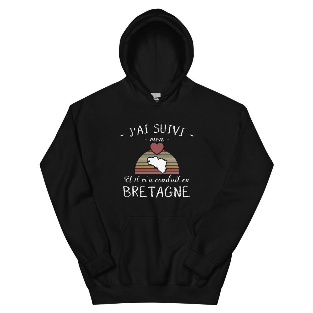 Sweatshirt Bretagne noir - J'ai suivi mon cœur