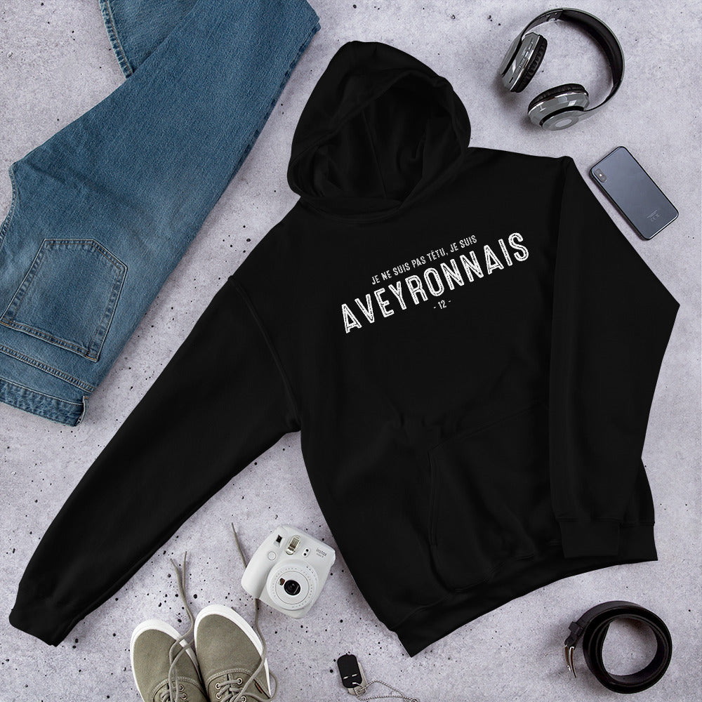 Sweatshirt Aveyron bleu marine - Je ne suis pas têtu, j'assume !