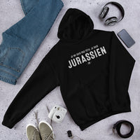 Thumbnail for Sweatshirt Jurassien noir dos - Je ne suis pas têtu