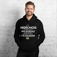 Thumbnail for Sweatshirt Ardéchois bleu marine dos - Je suis Ardéchois je ne ferme pas ma gueule
