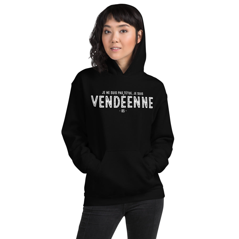 Sweatshirt Vendée rose clair - Je ne suis pas têtue, je suis fière