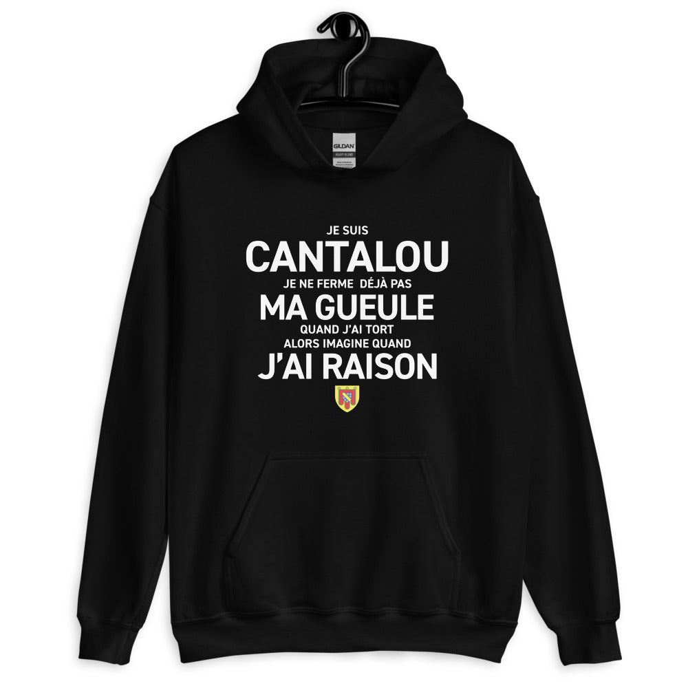 Sweatshirt Cantalou vert militaire - Je suis Cantalou, je ne ferme pas ma gueule