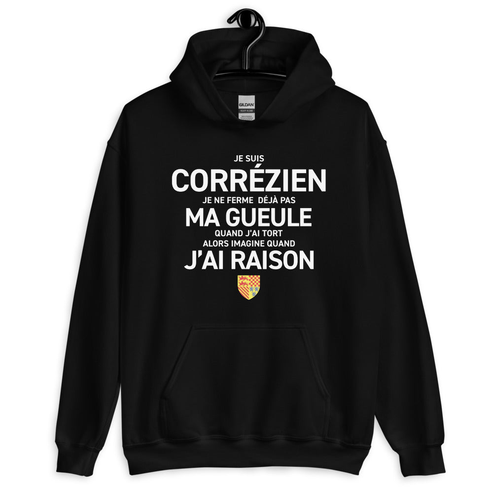 Sweatshirt Corrèze vert militaire - Je suis Corrézien je ne ferme pas ma gueule