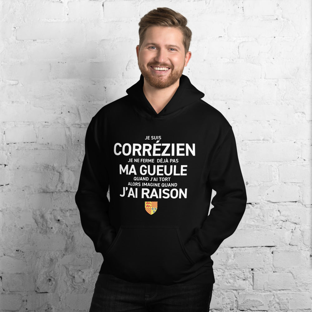 Sweatshirt Corrèze bleu indigo - Je suis Corrézien je ne ferme pas ma gueule