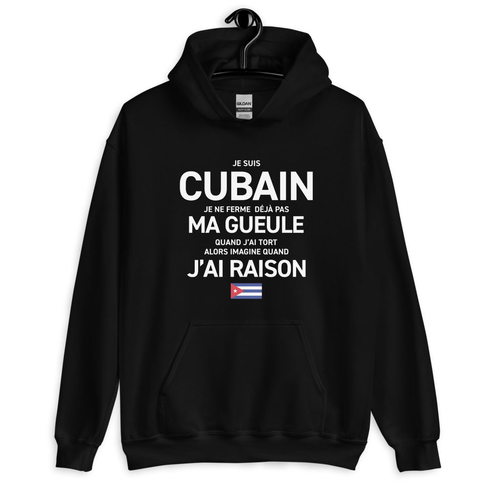 Sweatshirt Cuba vert militaire - Je suis Cubain je ne ferme pas ma gueule