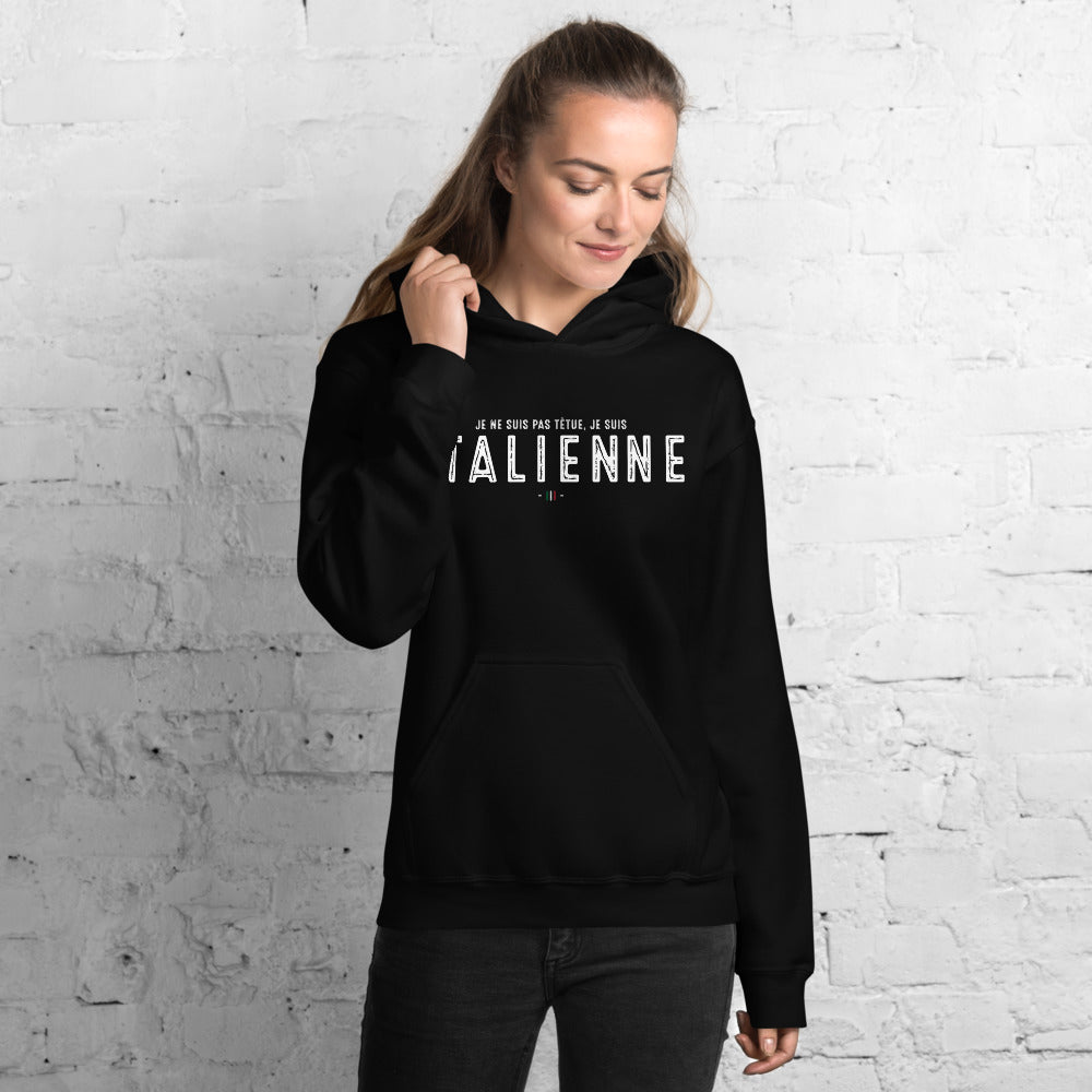 Sweatshirt Italie vert militaire - Je suis Italienne, fière et drôle