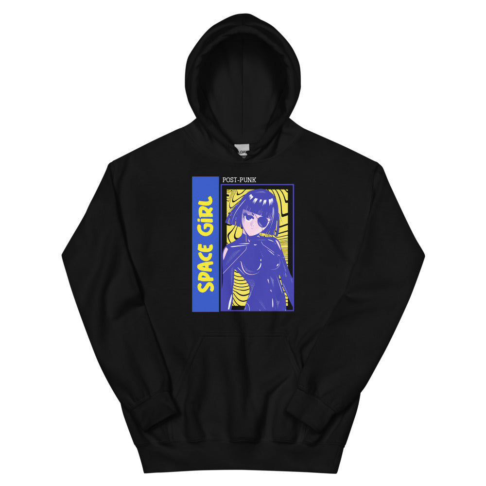 Sweatshirt manga noir - Space Girl post punk design stylé
